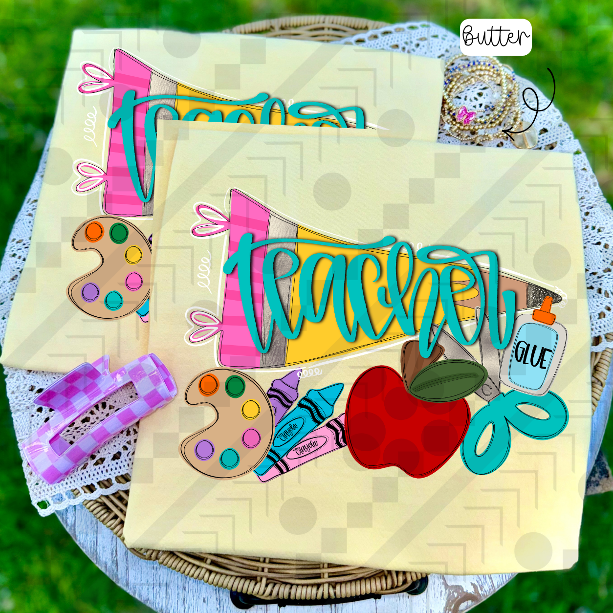 Teacher Supplies Pennant (Tee, Sweatshirt, or Long-Sleeve)