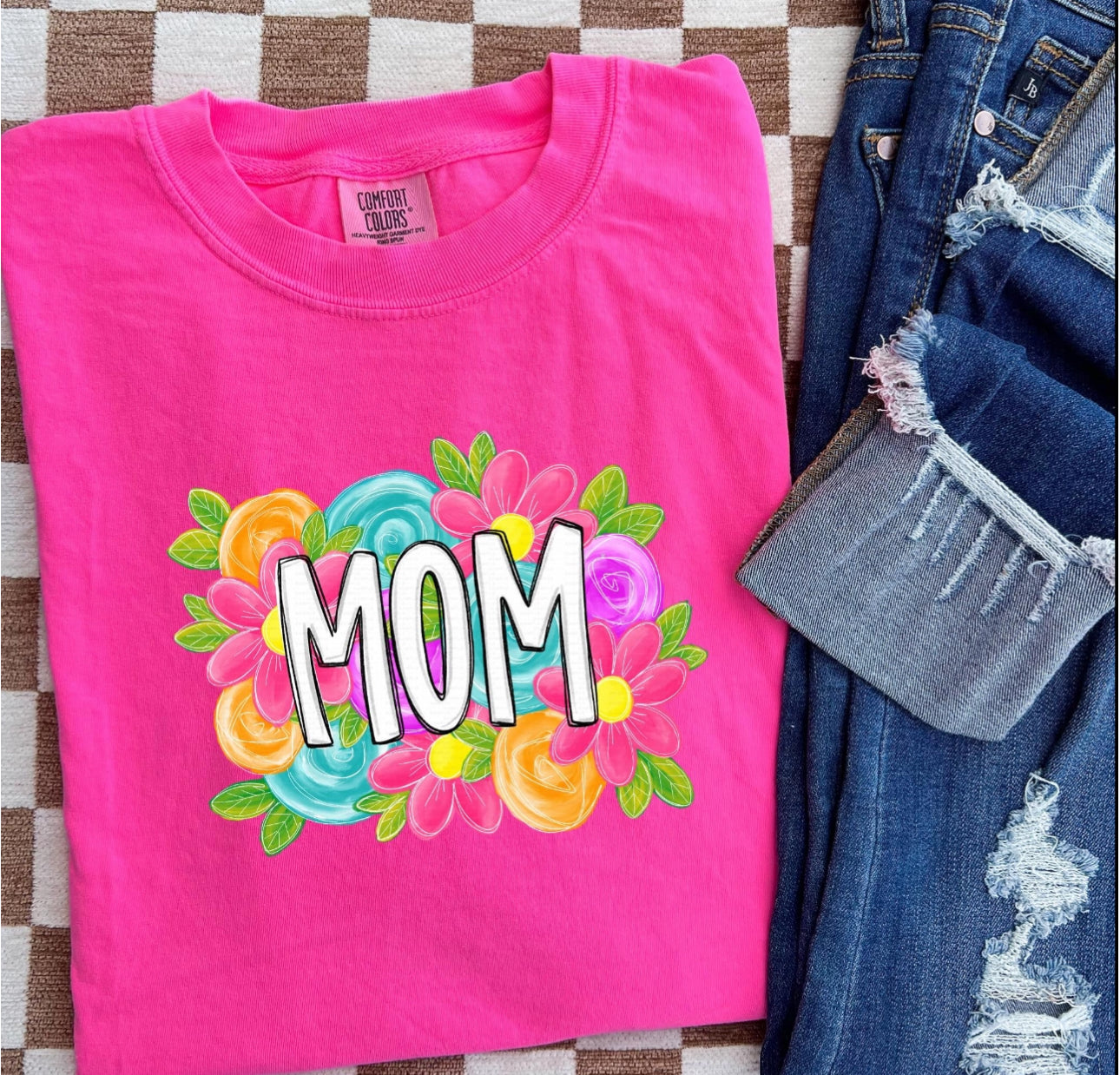 Mom Neon Florals (Tee, Sweatshirt, or Long-Sleeve)