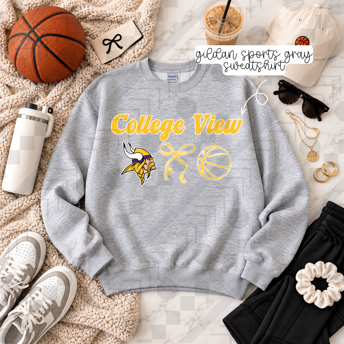 College View Vikings Basketball - Machton (Tee, Sweatshirt, or Long-Sleeve)