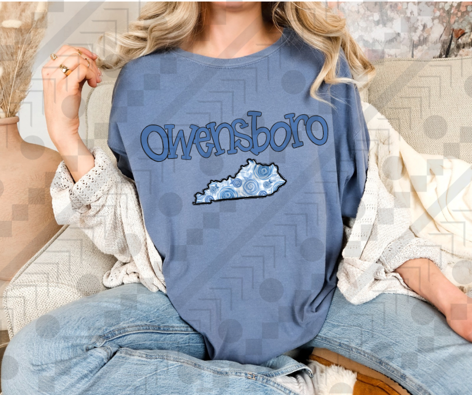 Owensboro Blue Floral Kentucky State