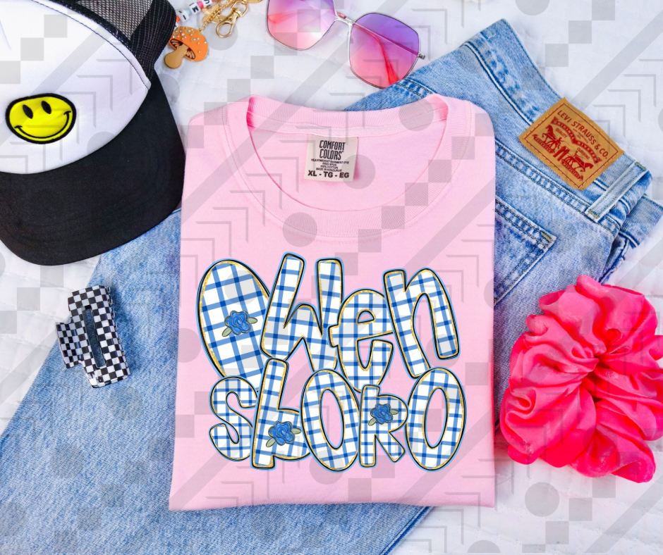 Owensboro Crazy Blue Gingham Floral