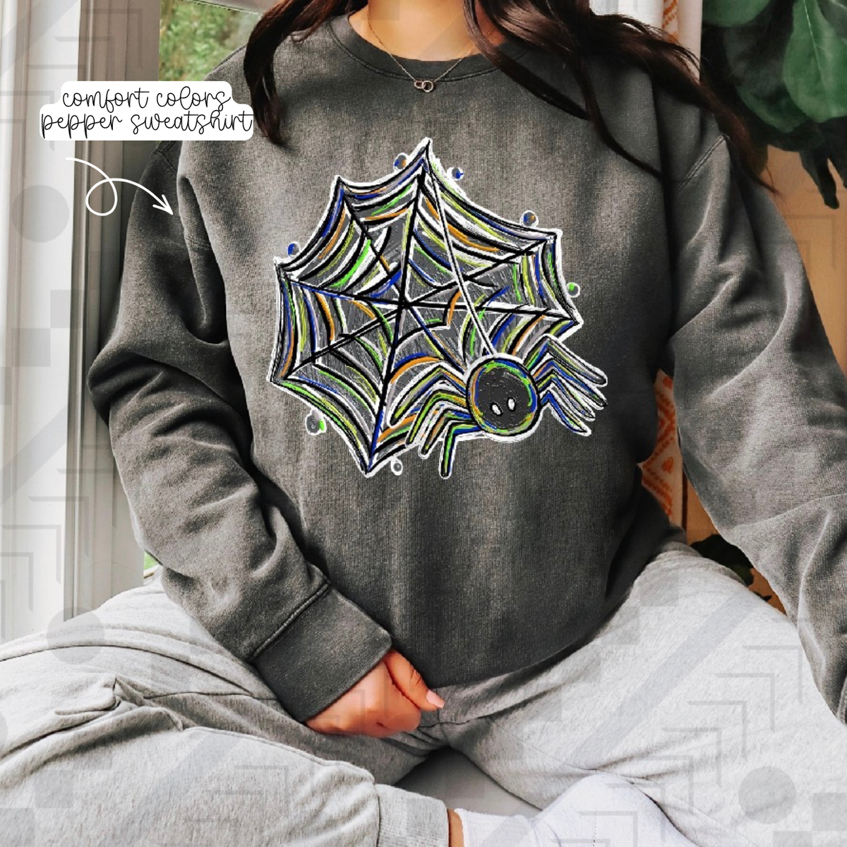 Textured Spider Web (Tee, Sweatshirt, or Long-Sleeve)