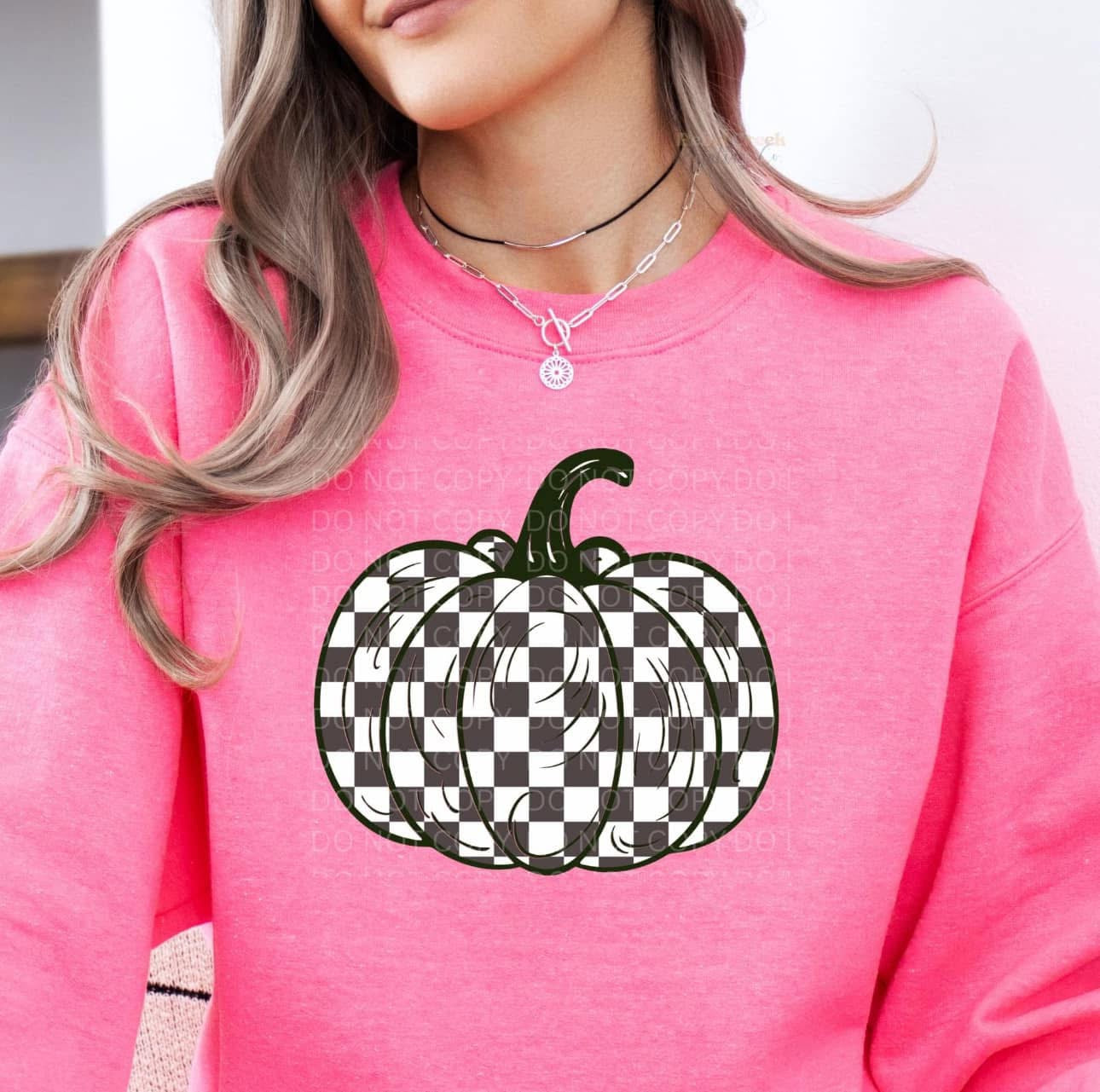 Checker Pumpkin (Tee, Sweatshirt, or Long-Sleeve)