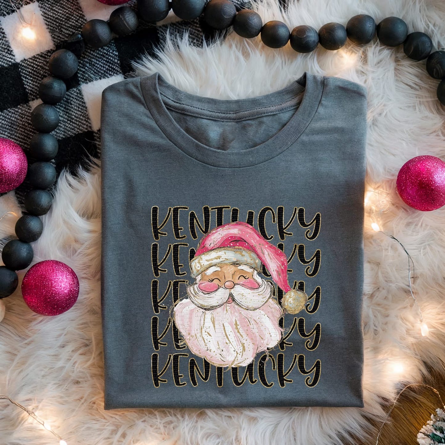 Kentucky Santa Glitter Splatter (Tee, Sweatshirt, or Long-Sleeve)