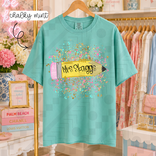 Custom Name Pencil (Tee, Sweatshirt, or Long-Sleeve)