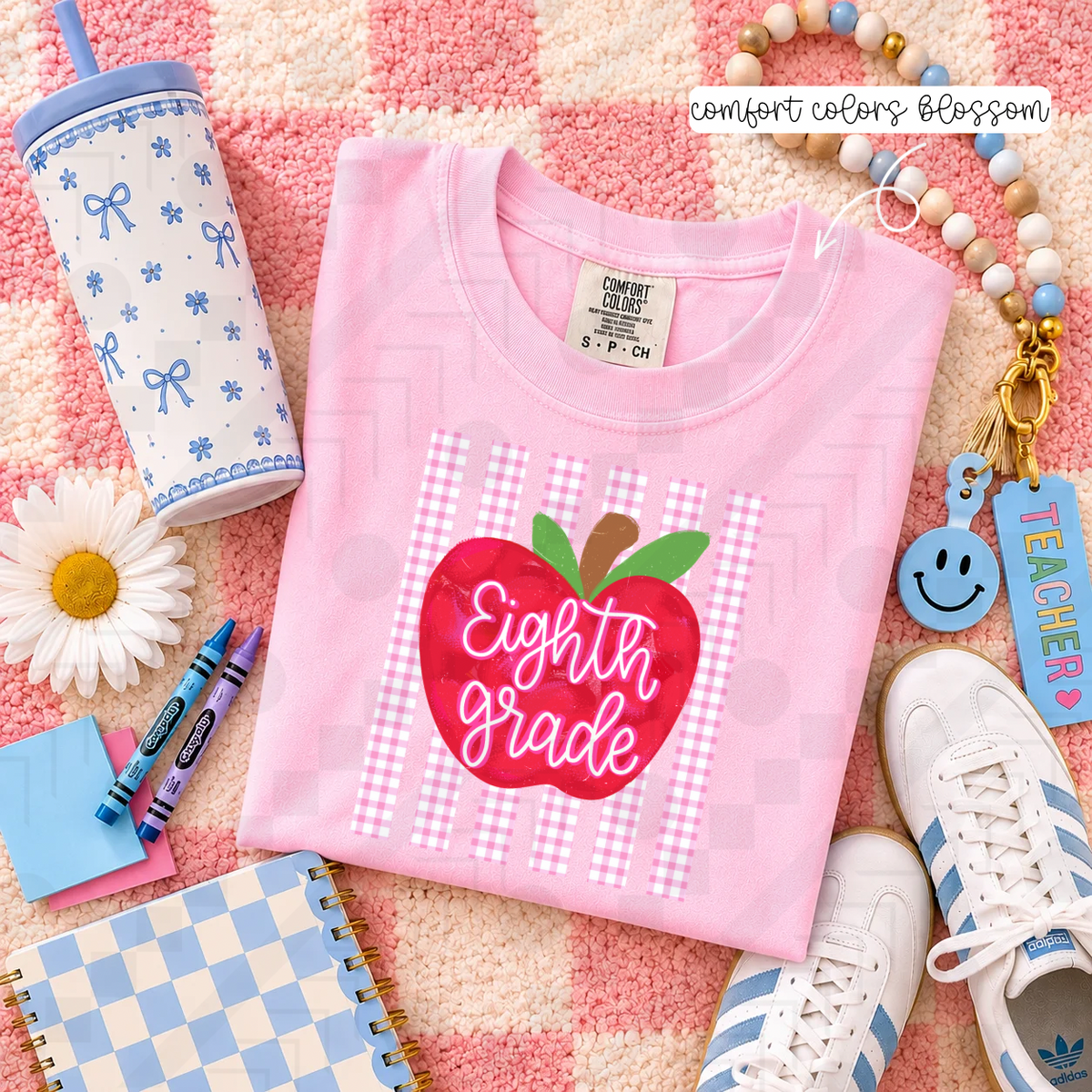 Pink Gingham Apple Grades (Tee, Sweatshirt, or Long-Sleeve)
