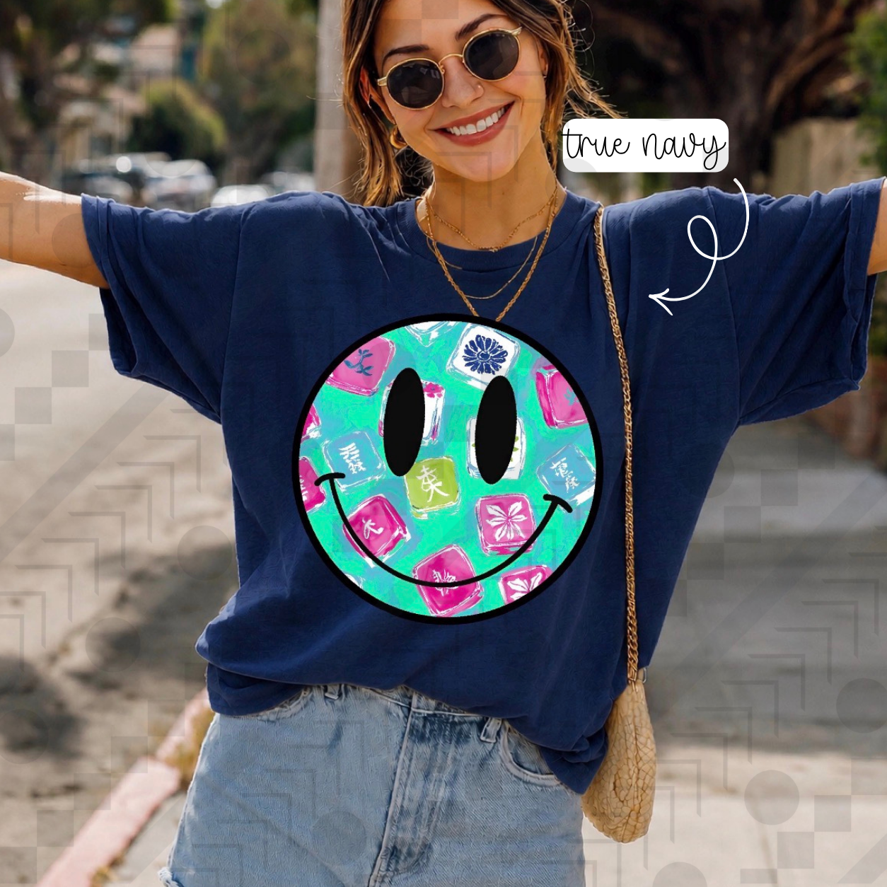 Mahjong: Smiley (Tee, Sweatshirt, or Long-Sleeve)