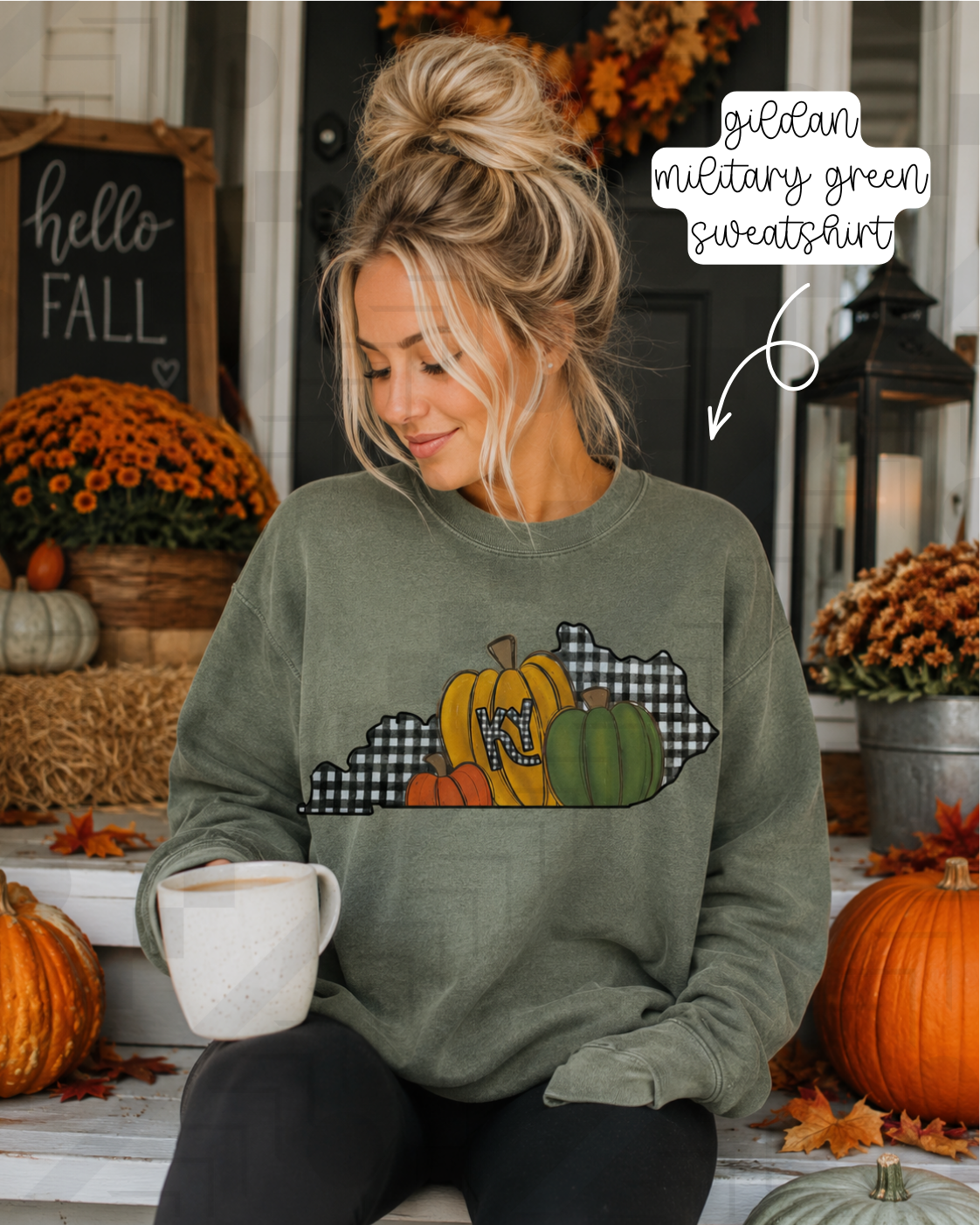 Gingham KY with Pumpkins (Tee, Sweatshirt, or Long-Sleeve)