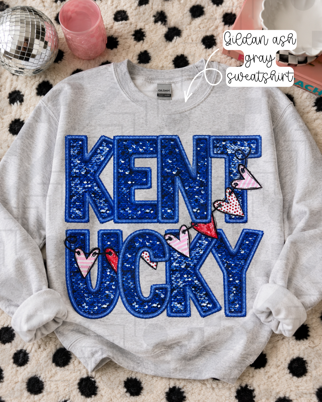 Kentucky Stacked Heart Flags (Tee, Sweatshirt, or Long-Sleeve)