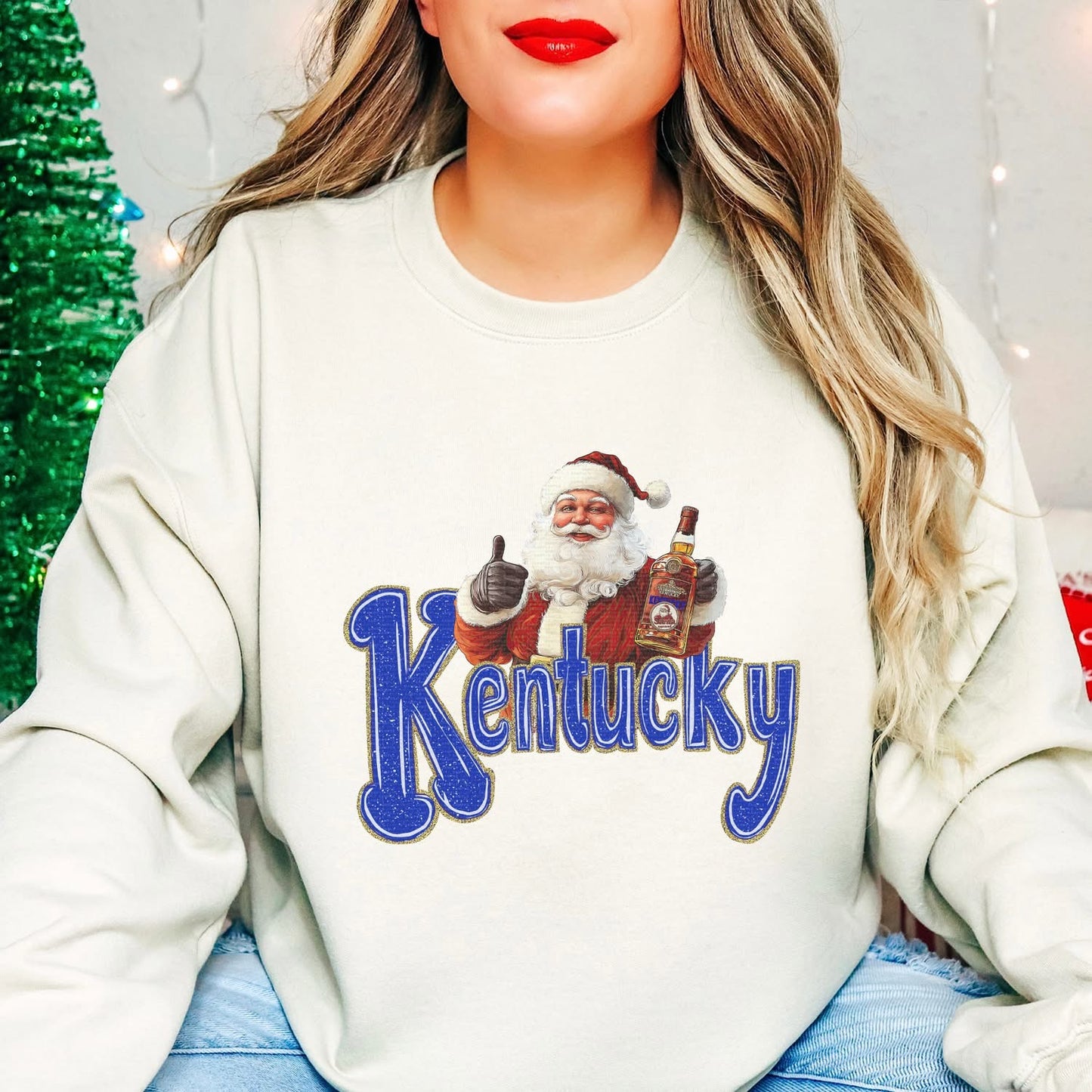 Kentucky Bourbon Santa (Tee, Sweatshirt, or Long-Sleeve)