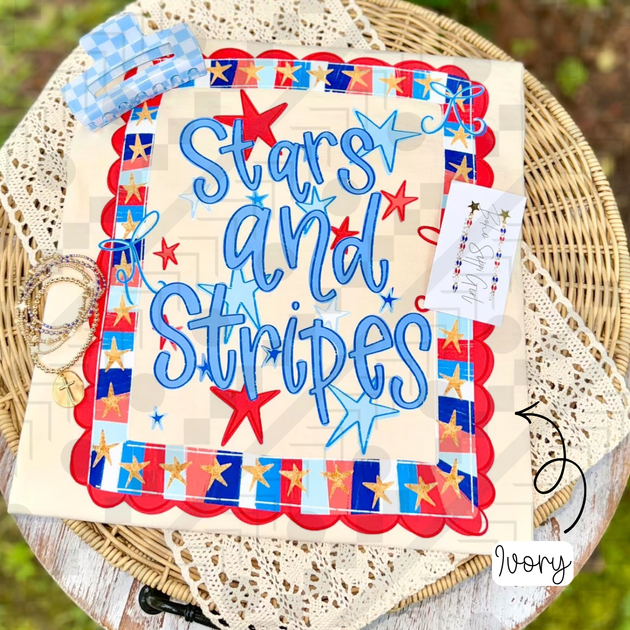 Stars and Stripes Frame (Tee, Sweatshirt, or Long-Sleeves)