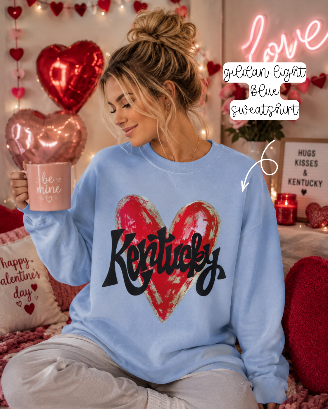 Kentucky Brushstroke Heart (Tee, Sweatshirt, or Long-Sleeve)