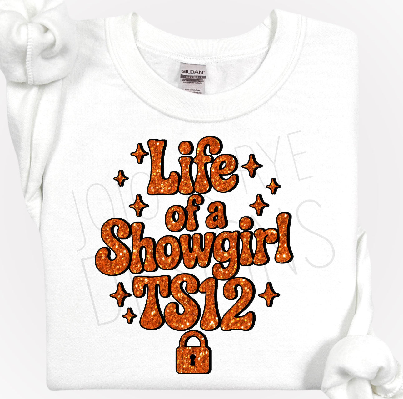 The Life Of A Showgirl Orange Glitter Retro - T. Swift