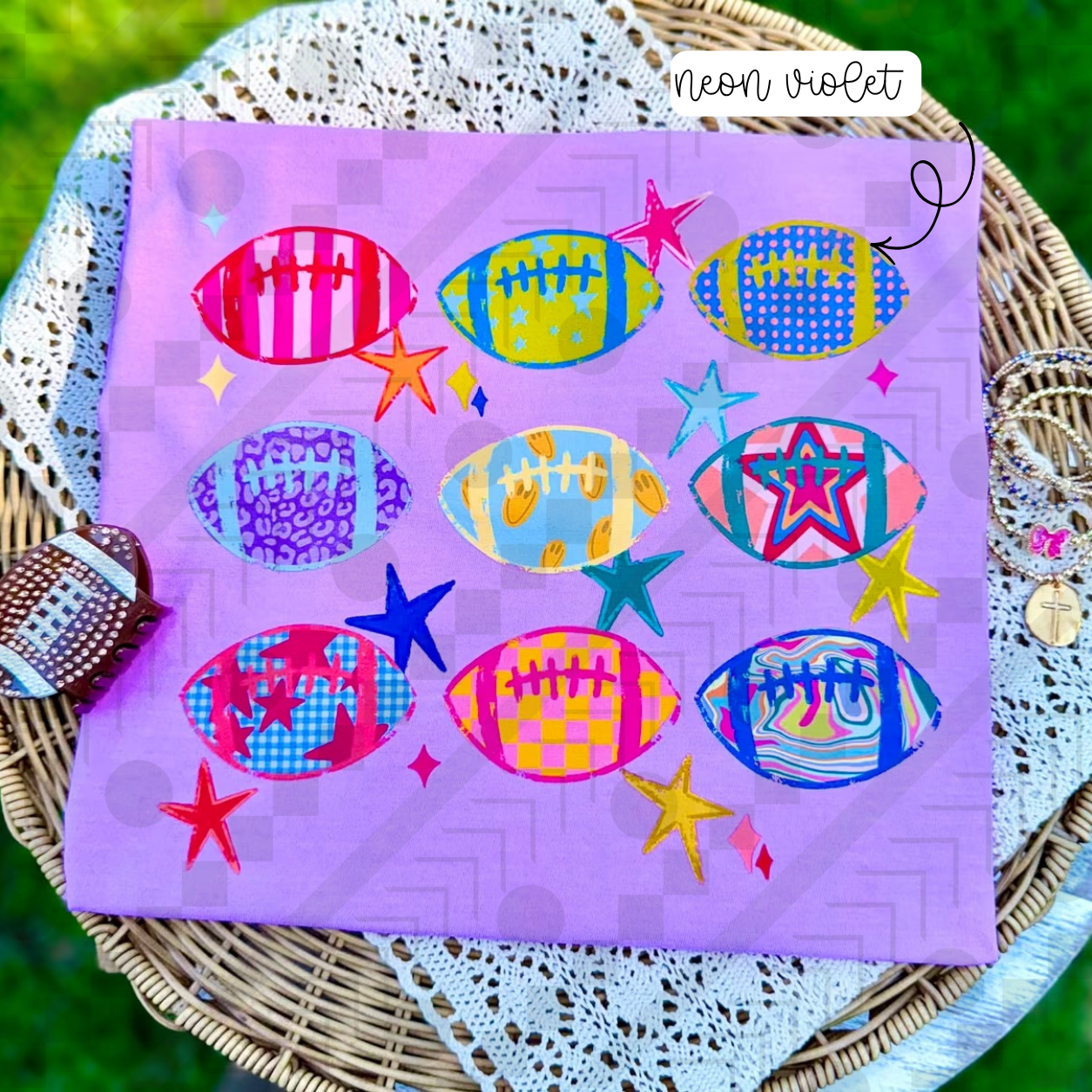 Preppy Football Collage (Tee, Sweatshirt, or Long-Sleeve)