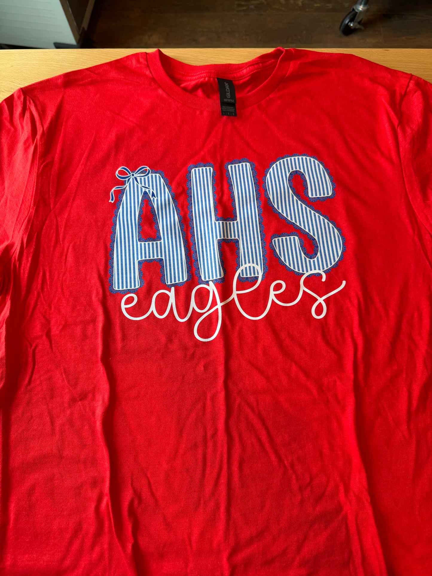 AHS SCALLOPED VARSITY TEE - LARGE