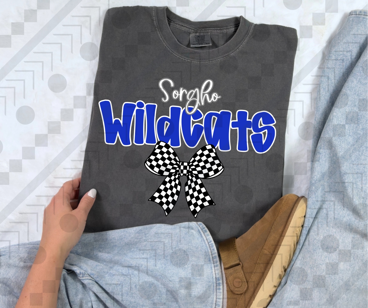 Sorgho Wildcats Checker Bow