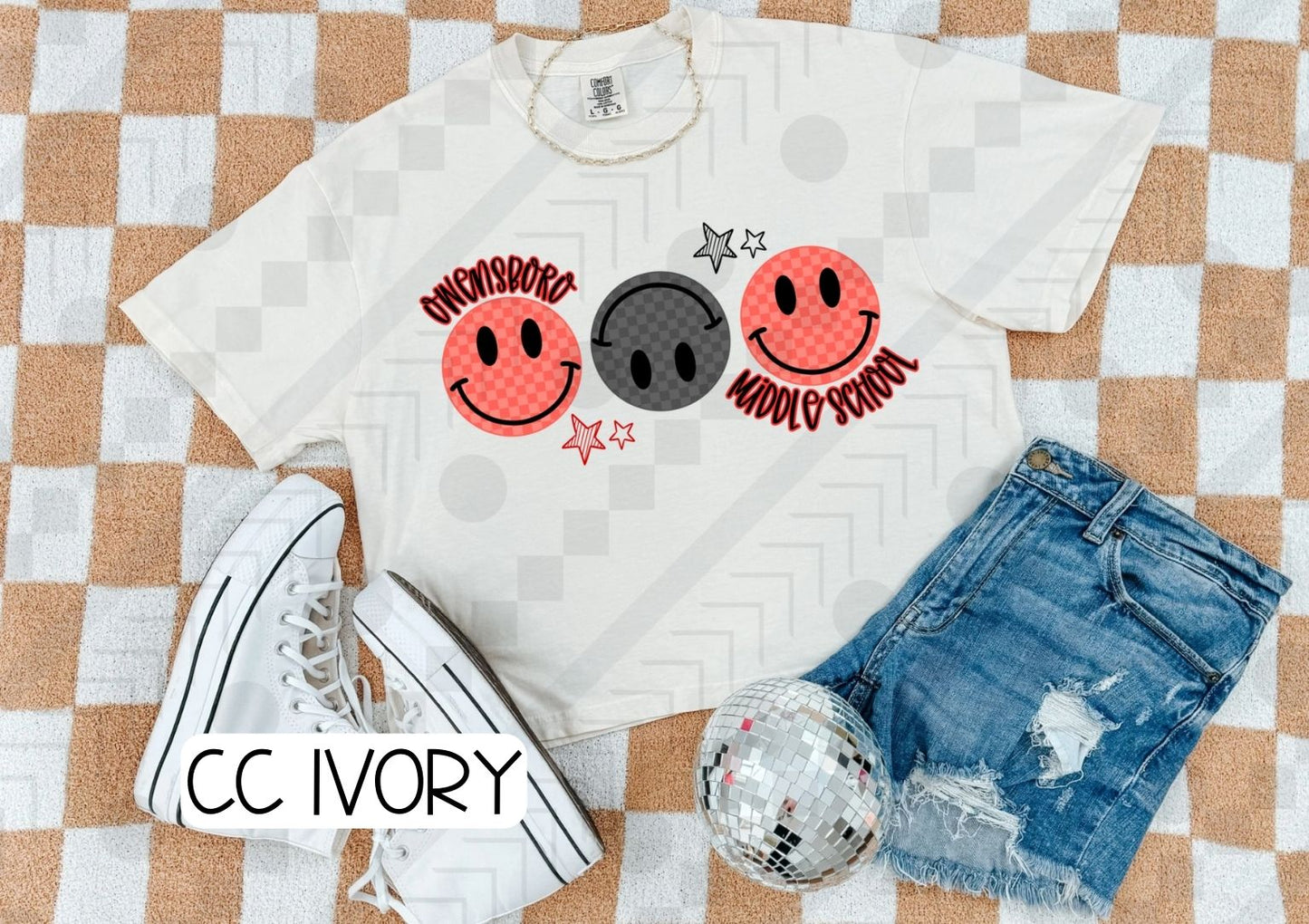 Checker Smilies Schools (Tee, Sweatshirt, or Long-Sleeve)