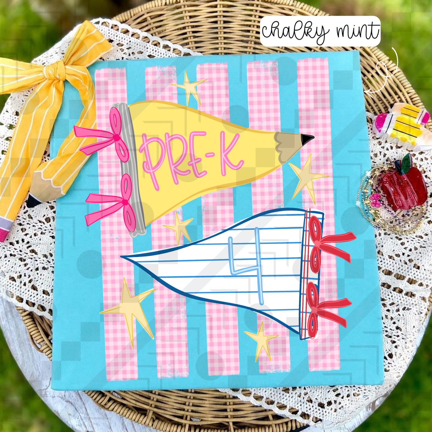 Striped Pencil Pennants Grades (Tee, Sweatshirt, or Long-Sleeve)