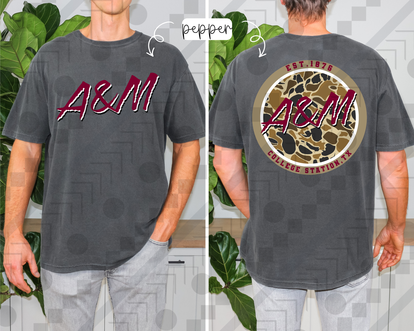 Men's Camo College (Tee, Sweatshirt, or Long-Sleeve)