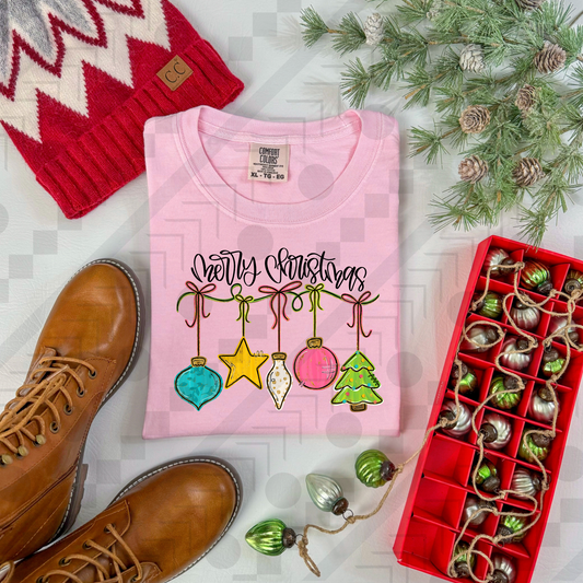 Merry Christmas String Ornaments Pink Version
