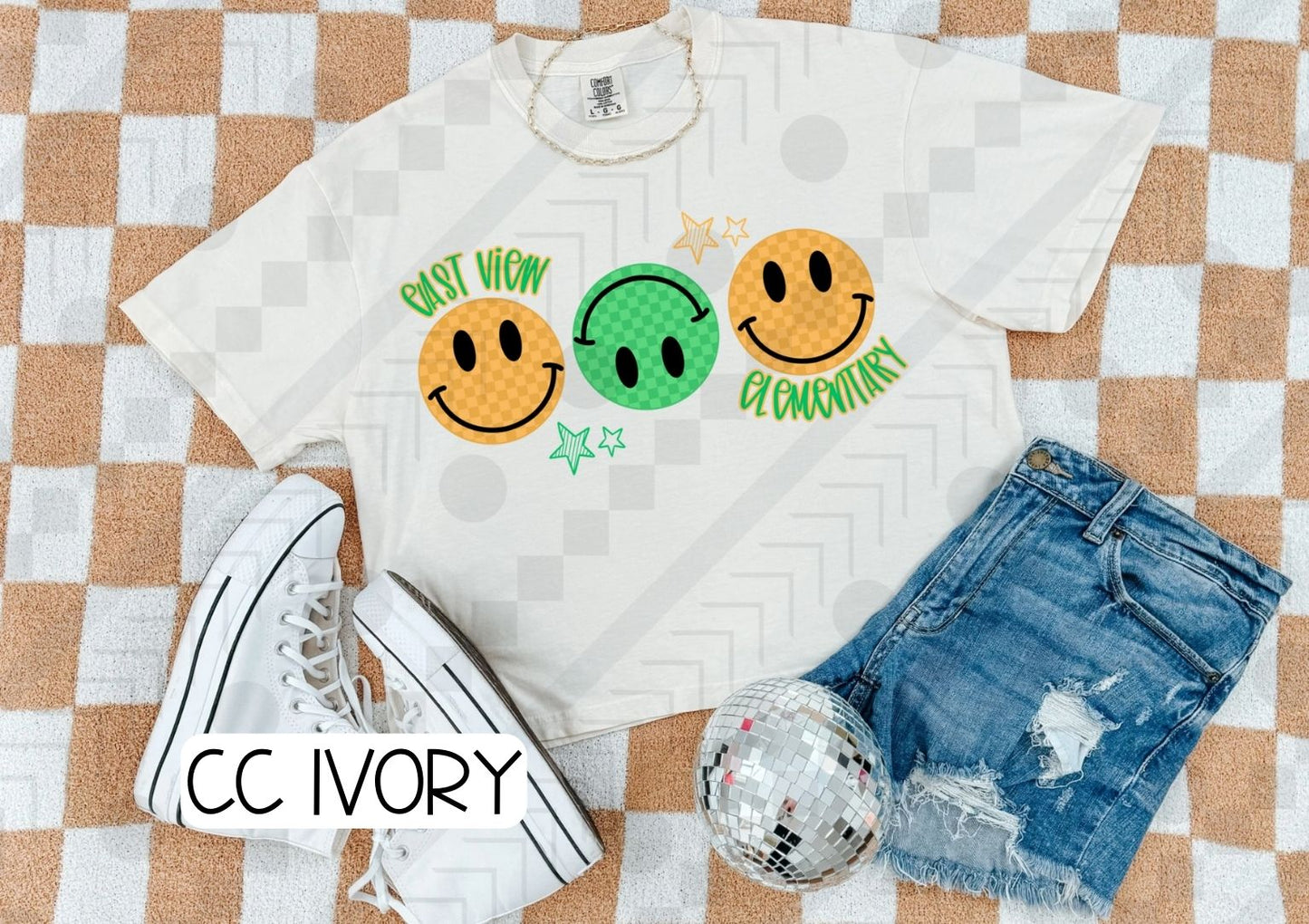 Checker Smilies Schools (Tee, Sweatshirt, or Long-Sleeve)