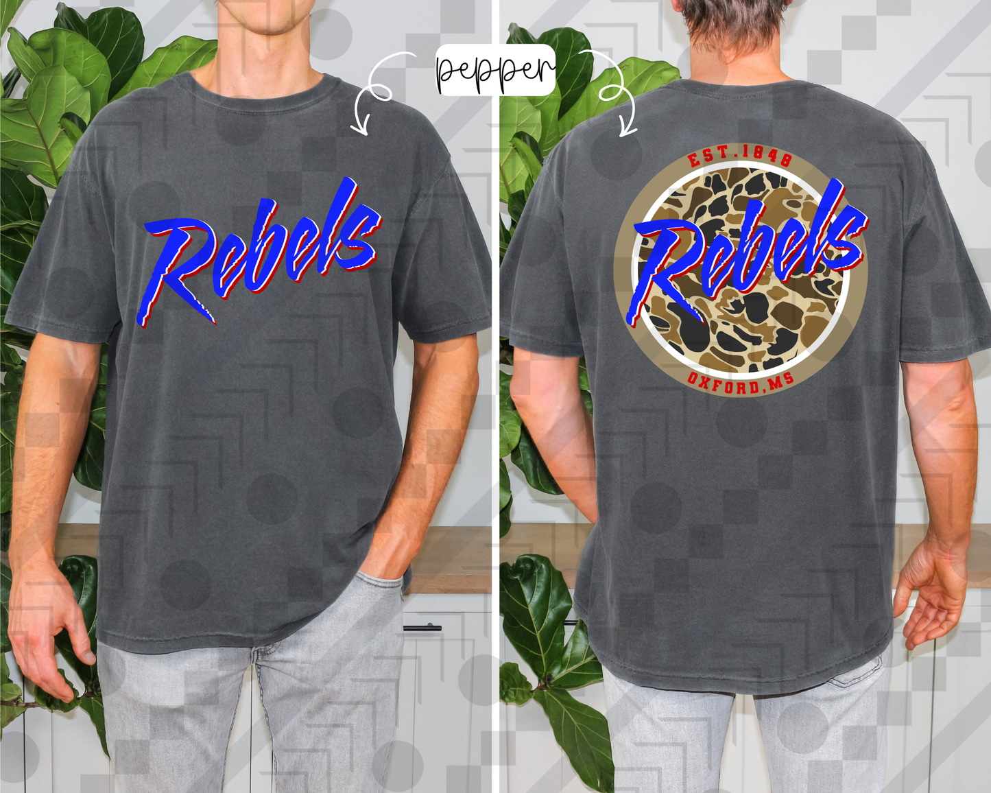 Men's Camo College (Tee, Sweatshirt, or Long-Sleeve)
