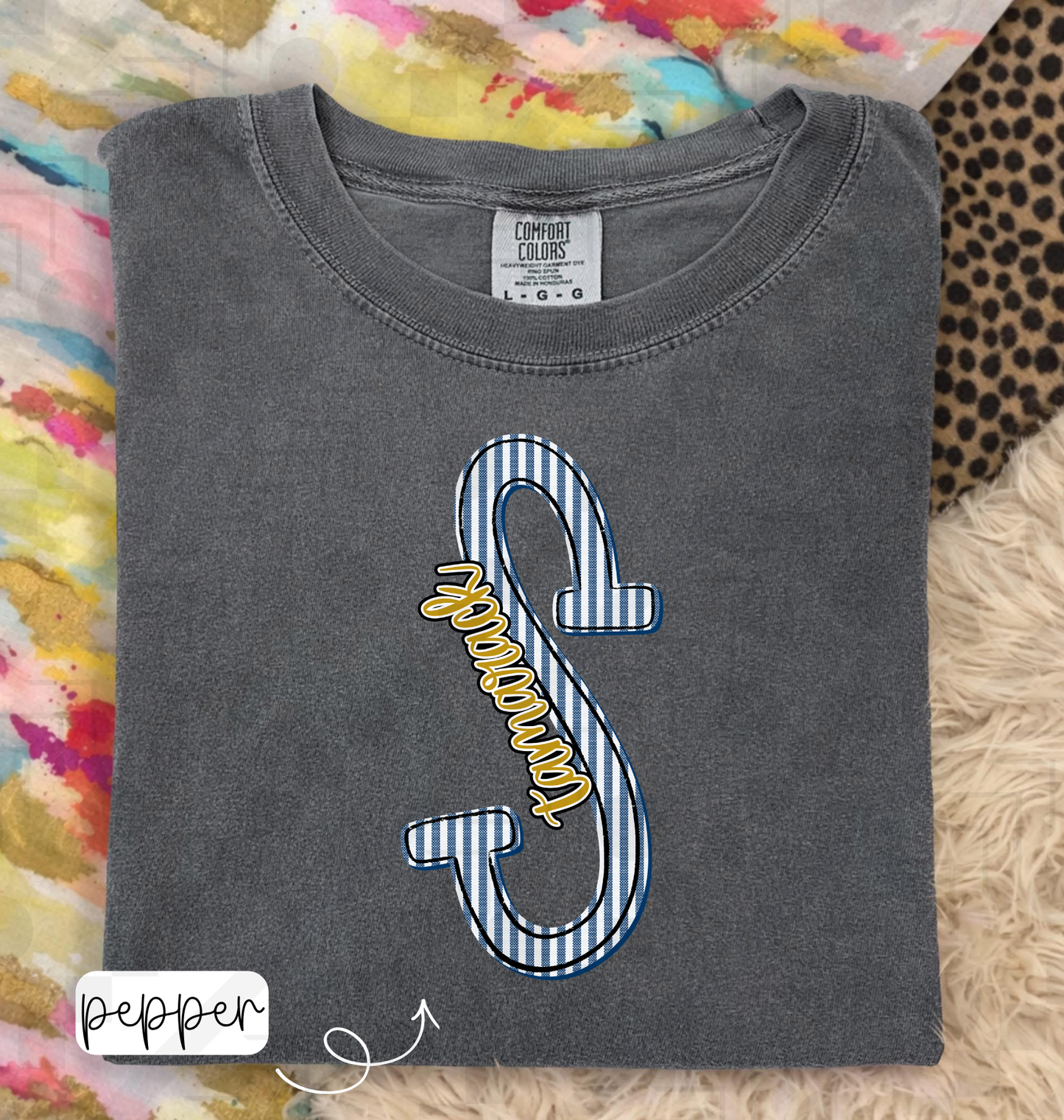 Seersucker Initial Schools (Tee, Long-Sleeve, or Sweatshirt)