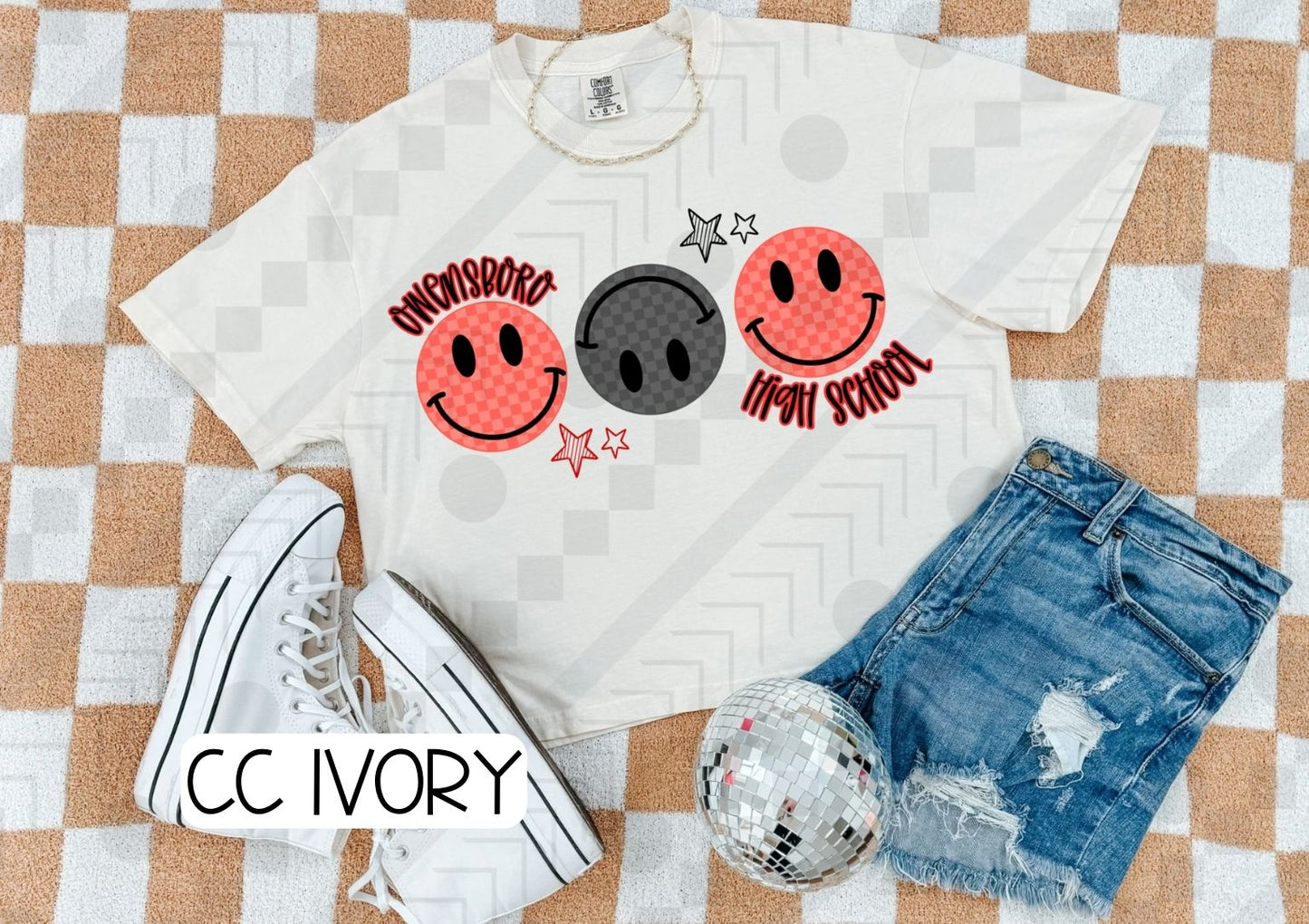 Checker Smilies Schools (Tee, Sweatshirt, or Long-Sleeve)