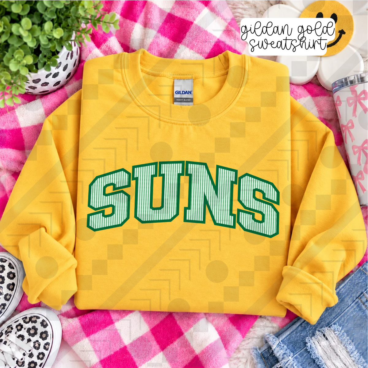 Seersucker Varsity Arch Mascots  (Tee, Sweatshirt, or Long-Sleeve)