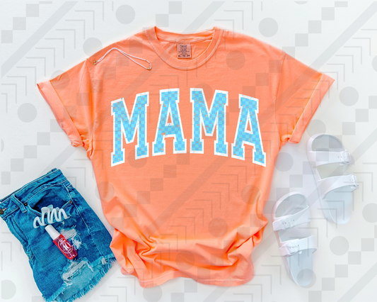 Mama Sky Blue Checkers (Tee, Sweatshirt, or Long-Sleeve)