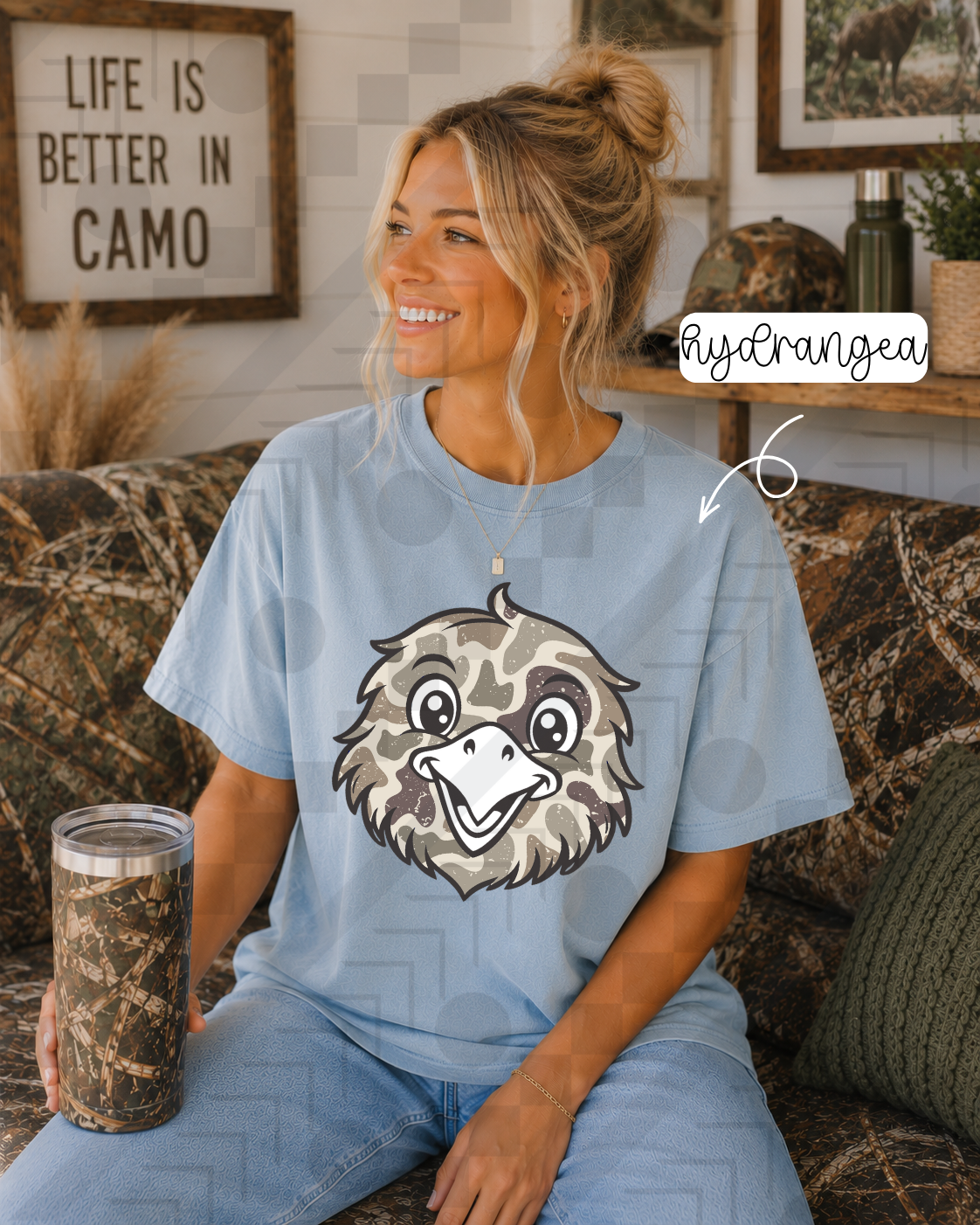 Duck Camo Happy Mascots (Tee, Sweatshirt, or Long-Sleeve)