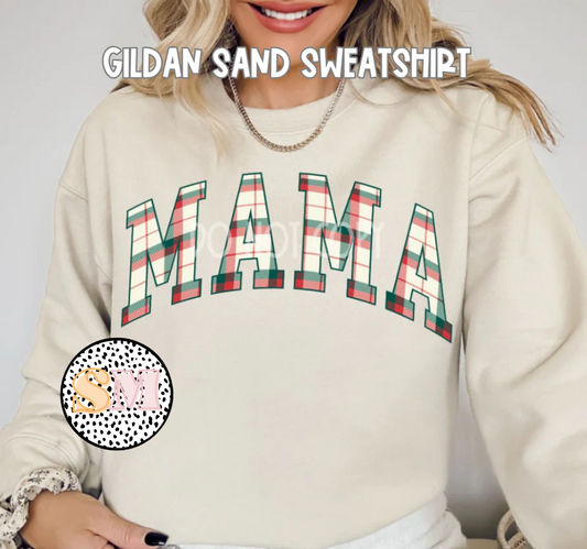 Mama Christmas Gingham (Tee, Sweatshirt, or Long-Sleeve)