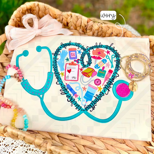 Nurse Stethoscope (Tee, Sweatshirt, or Long-Sleeve)