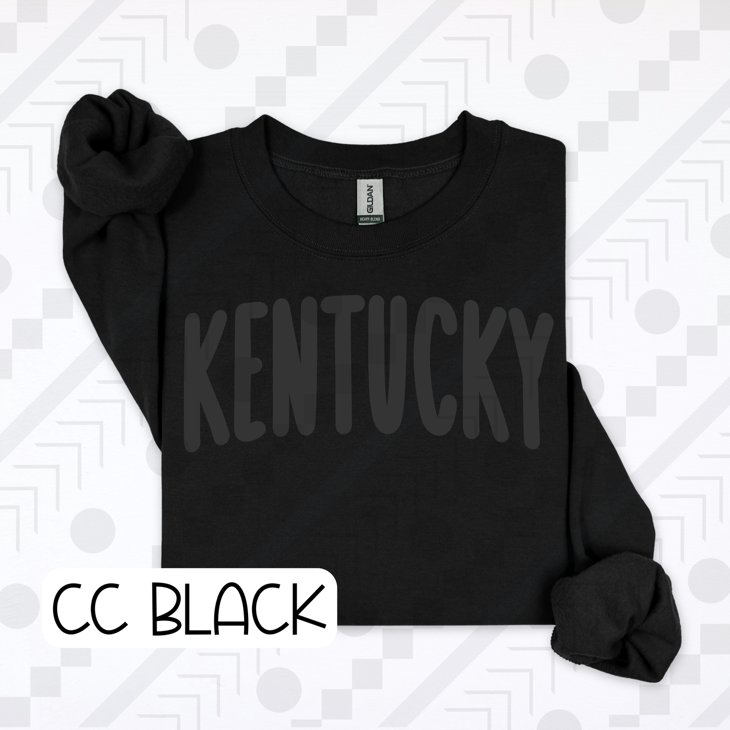 Black On Black Kentucky Puff Print (Tee, Sweatshirt, or Long-Sleeve)