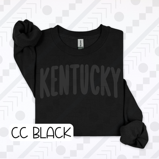 Black On Black Kentucky Puff Print (Tee, Sweatshirt, or Long-Sleeve)