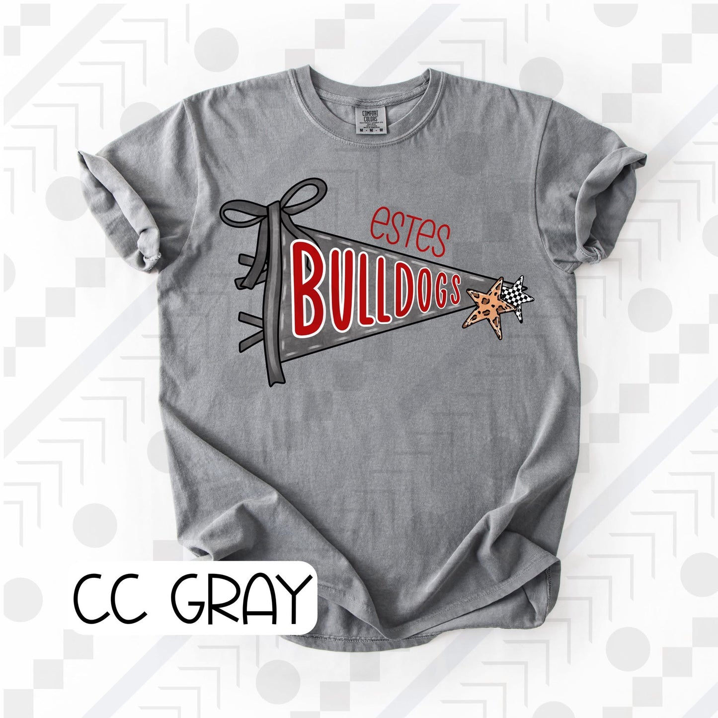 Estes Bulldogs Checker Pennant (Tee, Sweatshirt, or Long-Sleeve)