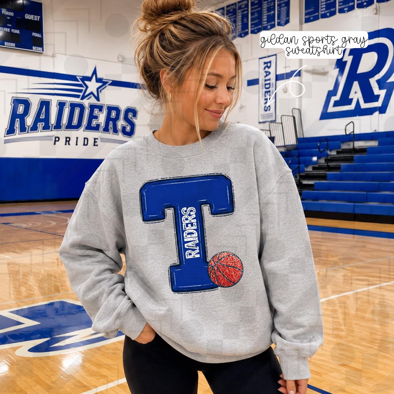 Glitter Initial School Sports (Tee, Sweatshirt, or Long-Sleeve)