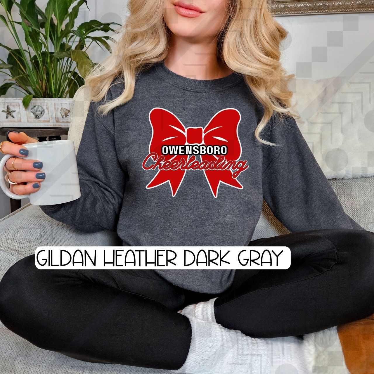 Owensboro Cheerleading Cursive Bow (Tee, Sweatshirt, or Long-Sleeve)