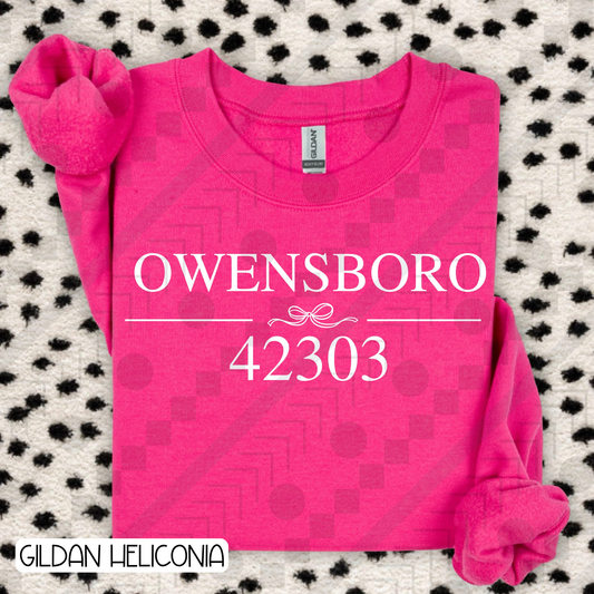 Owensboro Zip Code Bow 42303 (Tee, Sweatshirt, or Long-Sleeve)
