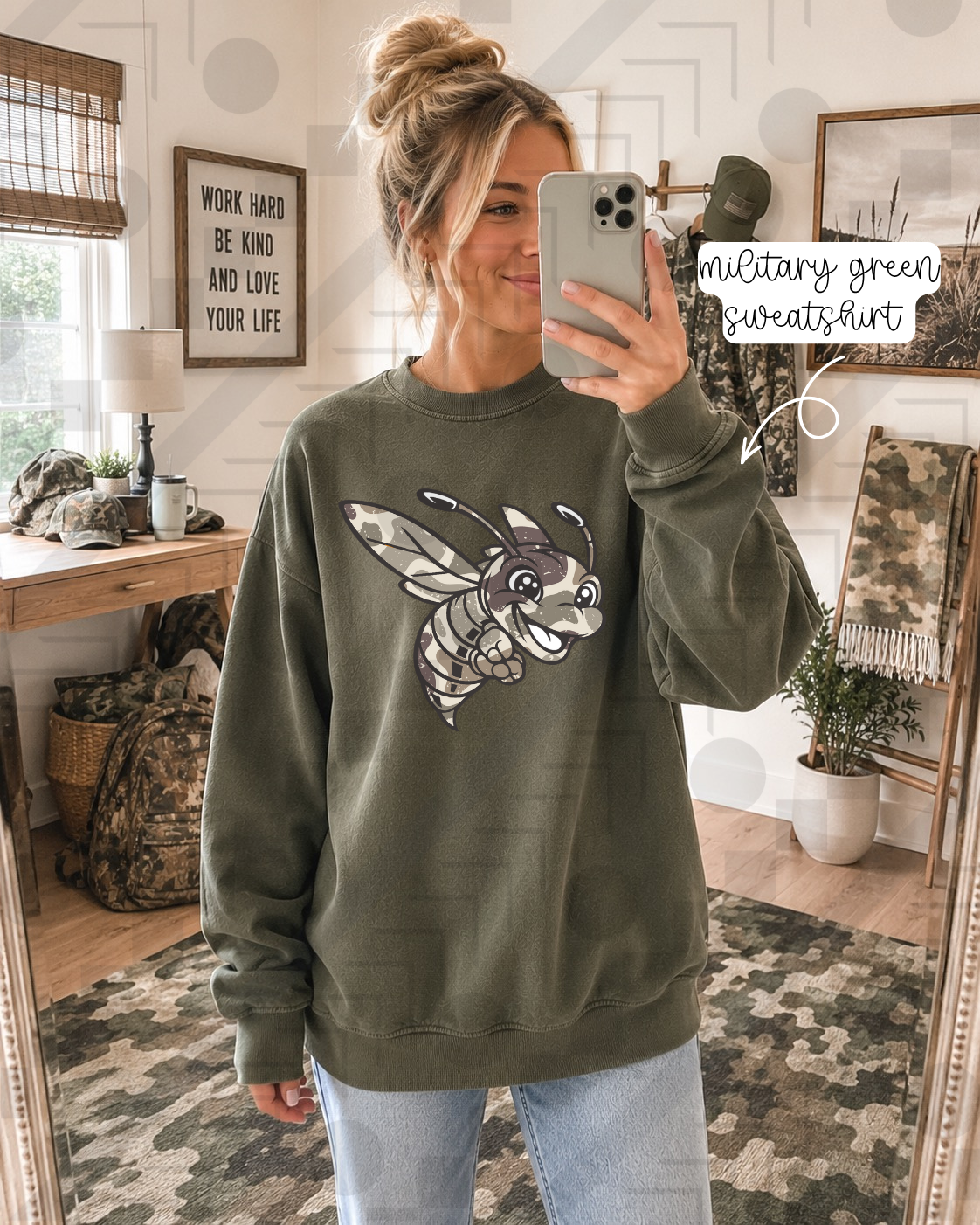 Duck Camo Happy Mascots (Tee, Sweatshirt, or Long-Sleeve)