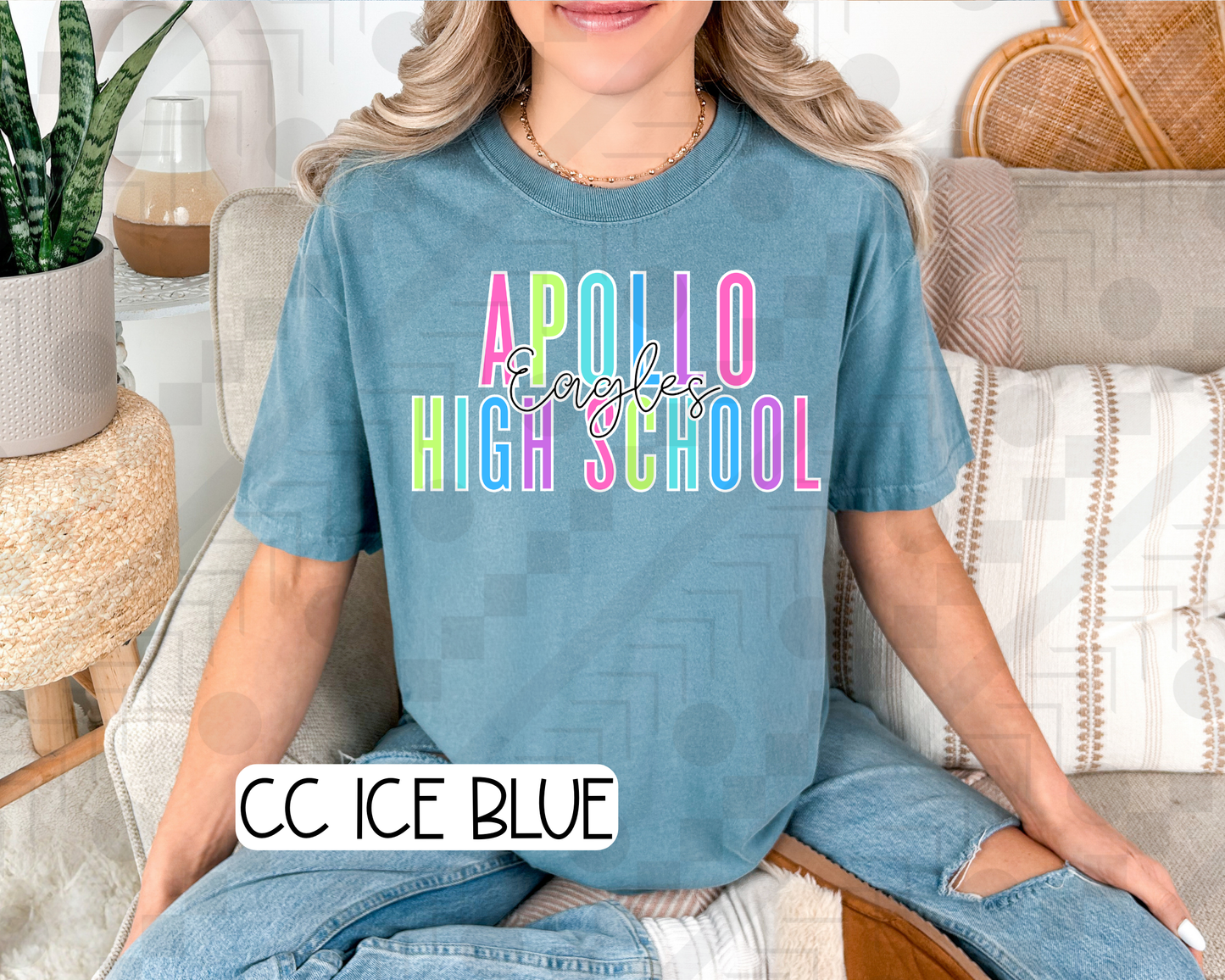 Neon Spaced Mascot Schools (Tee, Sweatshirt, or Long-Sleeve)