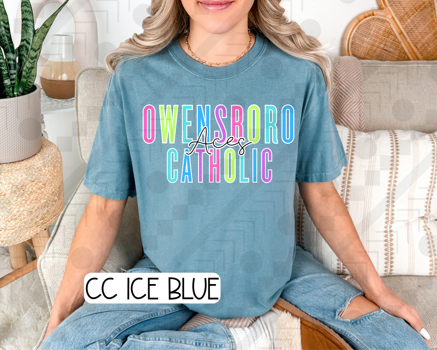 Neon Spaced Mascot Schools (Tee, Sweatshirt, or Long-Sleeve)