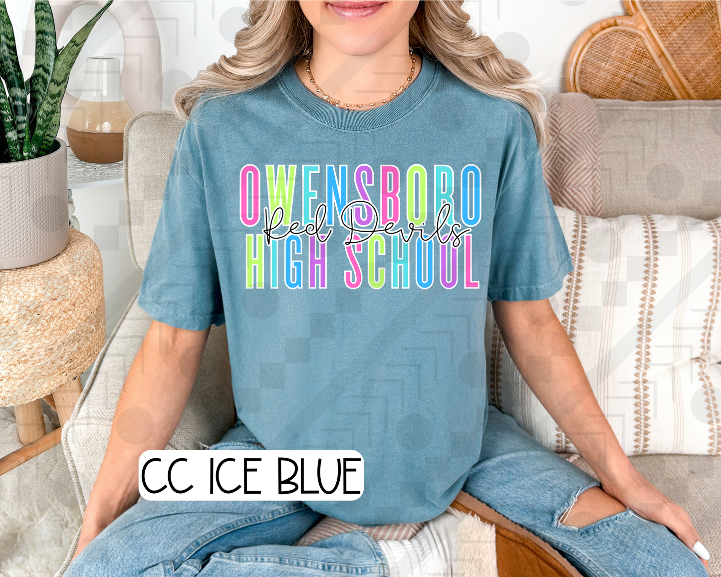Neon Spaced Mascot Schools (Tee, Sweatshirt, or Long-Sleeve)