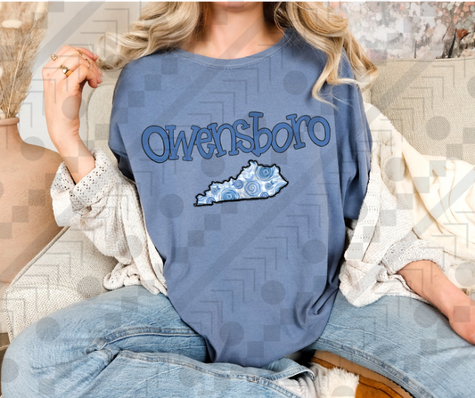 Owensboro Blue Floral Kentucky State