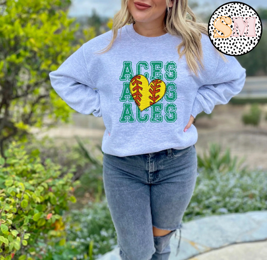 Acesx3 Softball (Tee, Sweatshirt, or Long-Sleeve)