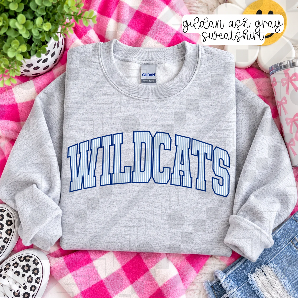 Seersucker Varsity Arch Mascots  (Tee, Sweatshirt, or Long-Sleeve)
