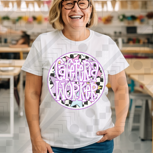 Cafeteria Worker Purple Stars