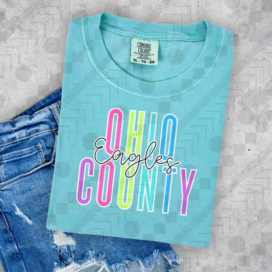 Ohio County Eagles Neon Spaced