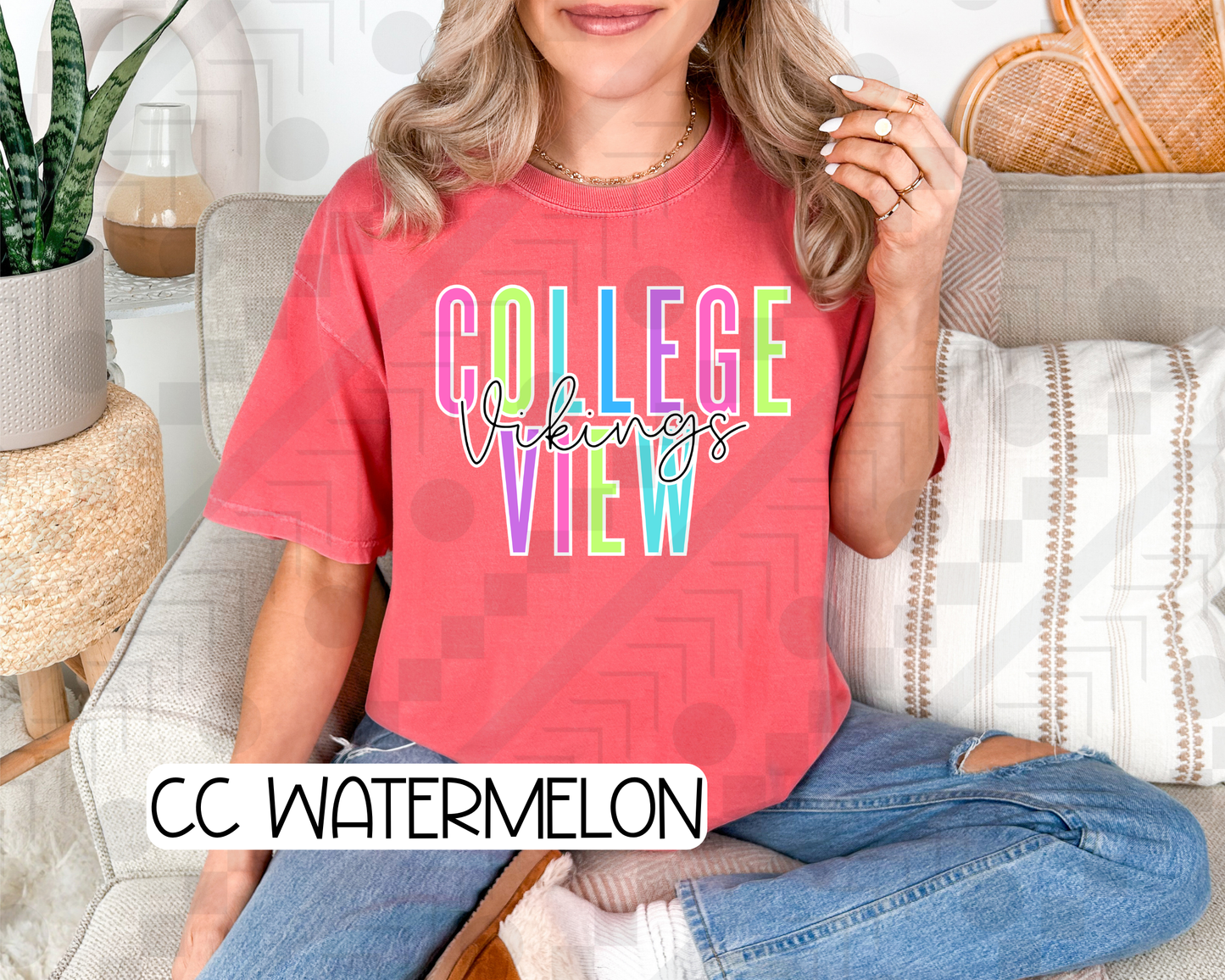 Neon Spaced Mascot Schools (Tee, Sweatshirt, or Long-Sleeve)