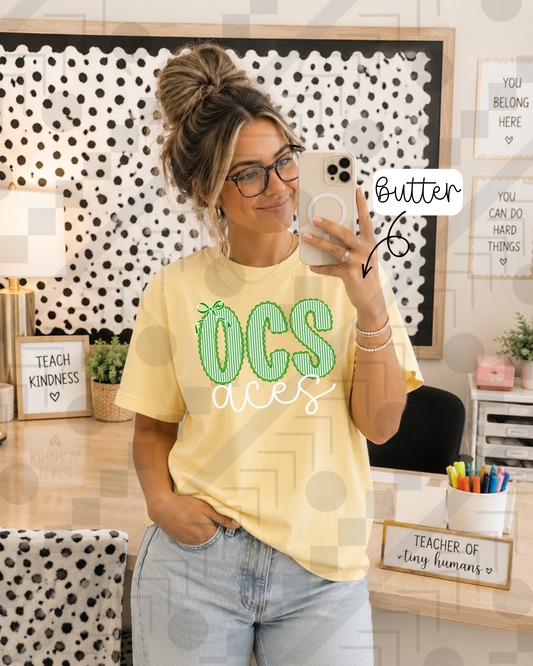 Scalloped Seersucker Varsity Schools (Tee, Sweatshirt, or Long-Sleeve)